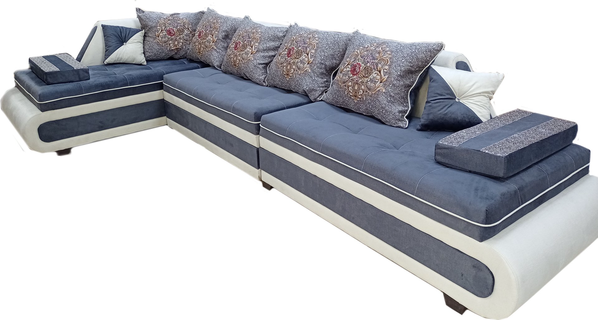 Диван Aibyn Atlas Lux 400x200 см с пуфом серый купить,590000