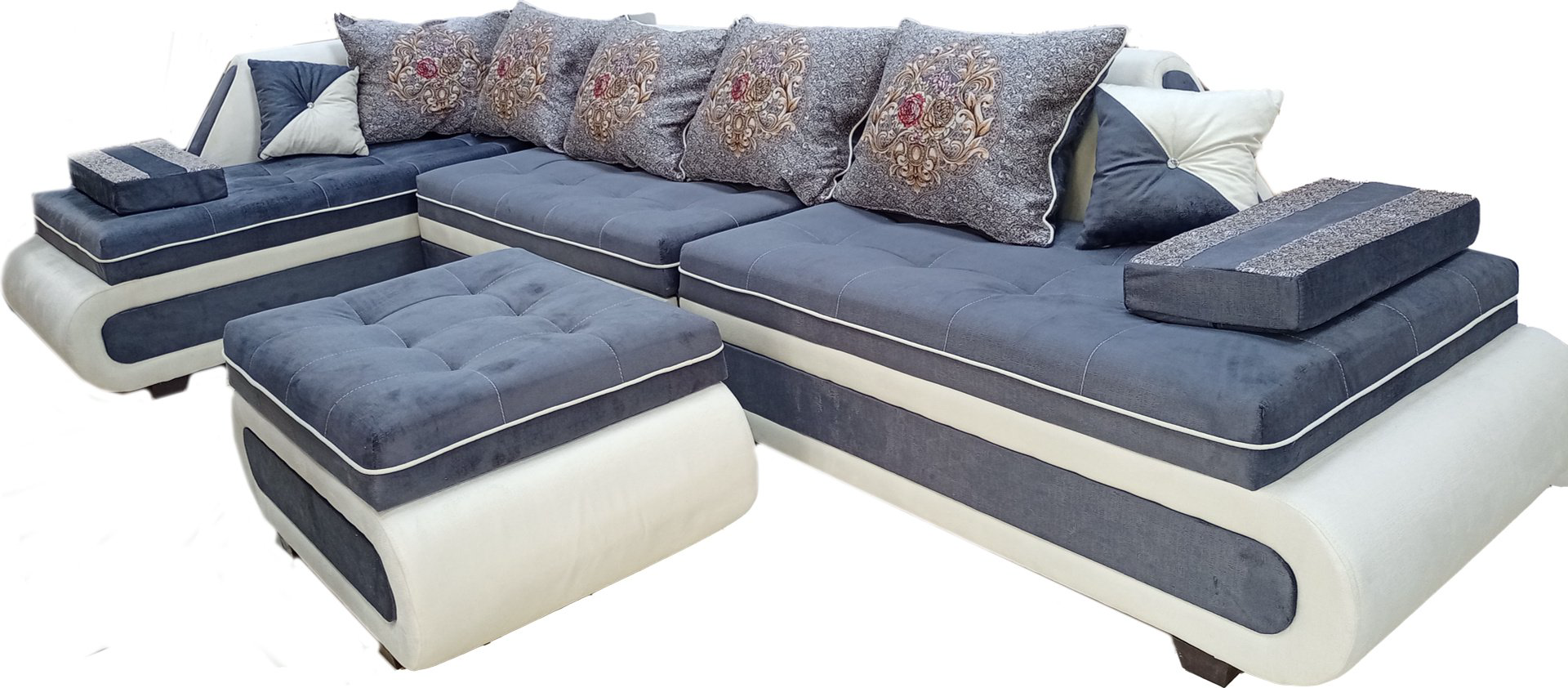 Диван Aibyn Atlas Lux 400x200 см с пуфом серый купить,590000