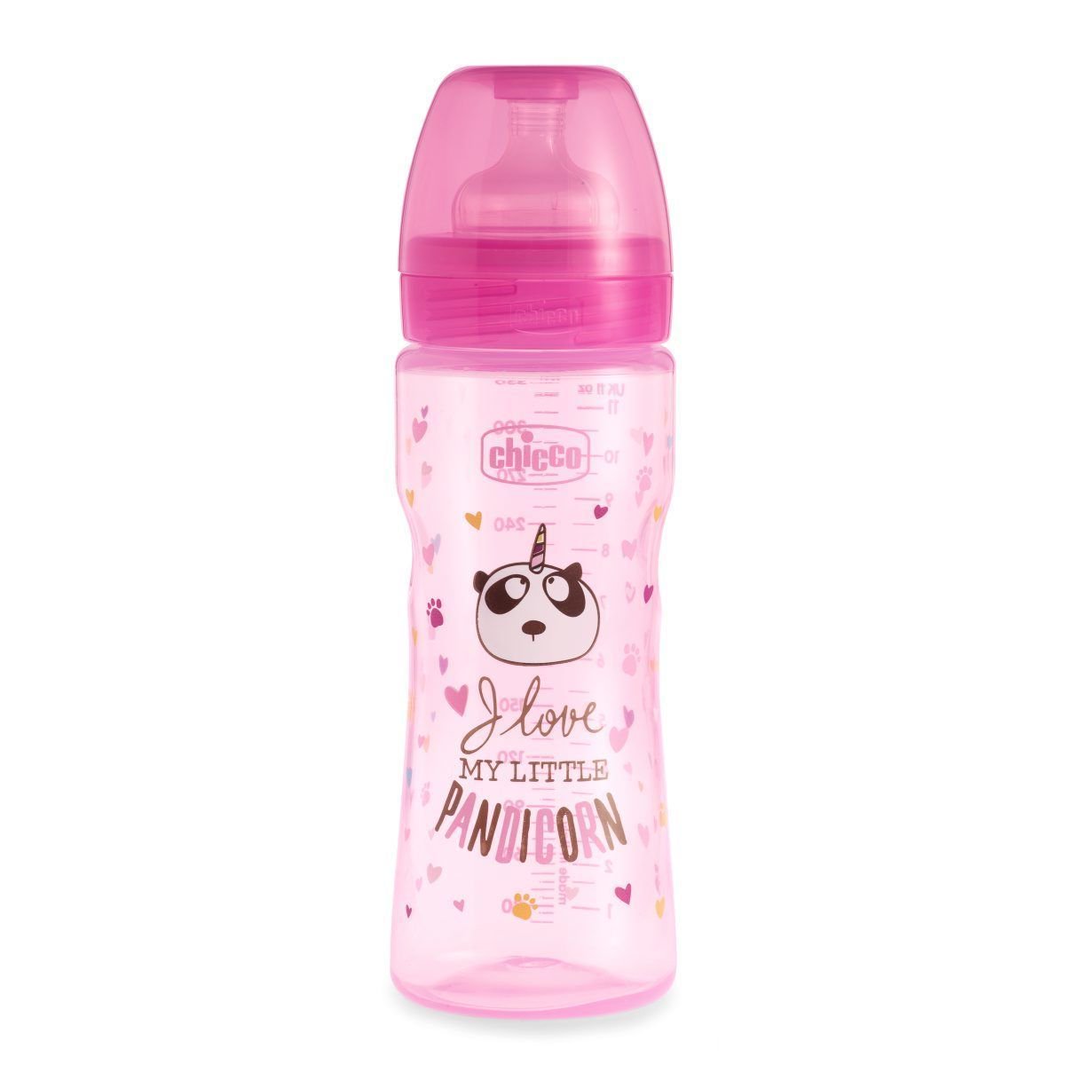 Бутылочка Chicco Wellbeing Fantastic love 330мл 2м+ розовая купить,NaN