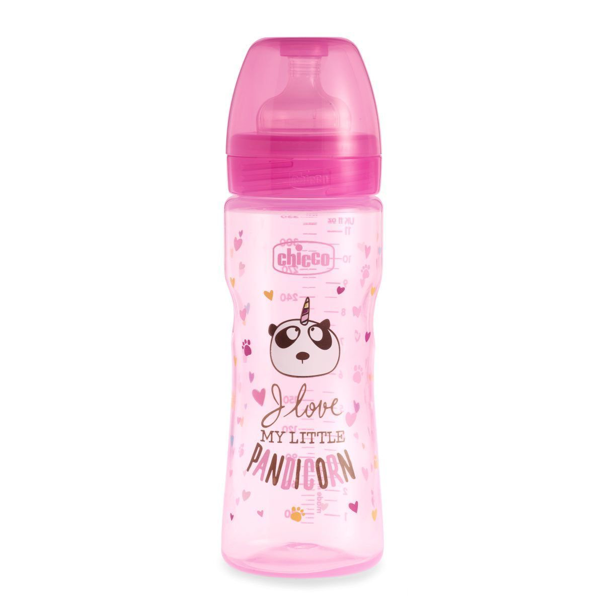 Бутылочка Chicco Wellbeing Fantastic love 330мл 2м+ розовая купить,NaN