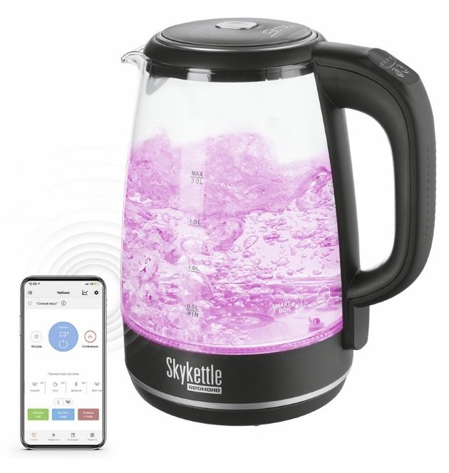 Электрочайник Redmond SkyKettle RK-G202S 2л чёрный купить,NaN