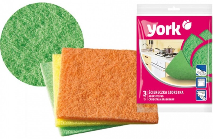 Губка для посуды York 3203 3 шт, абразив купить,NaN