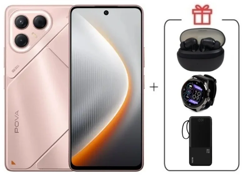 Смартфон Tecno Pova 7 5G 8/128Gb Stardust Pink + подарок купить,NaN