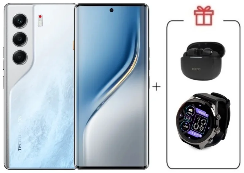  Смартфон Tecno Camon 40 Pro 8/256Gb Glacier White+подарок купить,NaN