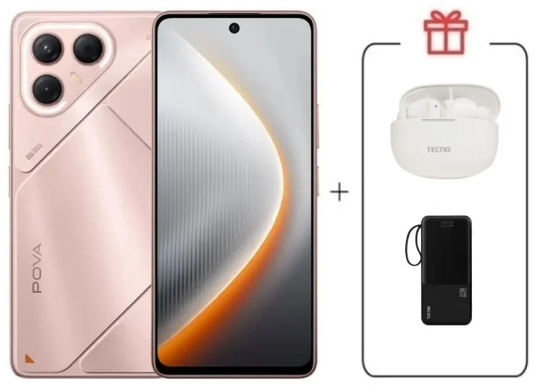 Смартфон Tecno Pova 7 5G 8/128Gb Stardust Pink + подарок купить,NaN
