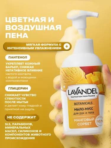 Жидкое мыло туалетное Lavandel Мыло-мусс Манговый сорбет 500 мл купить,NaN