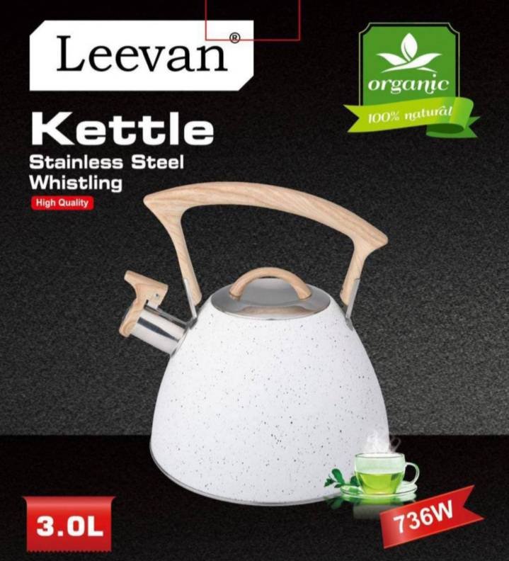 Leevan чайник 736W 3 л, нержавеющая сталь купить,NaN
