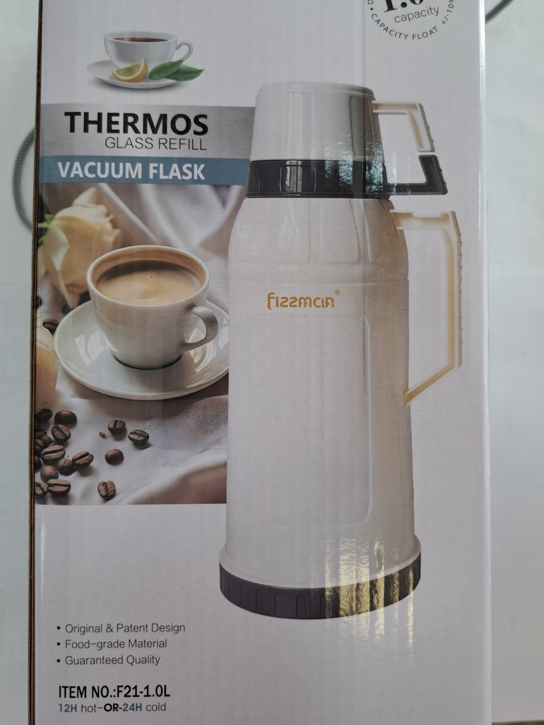 Классический термос Fizzmar F-21-1 1 л белый купить,NaN