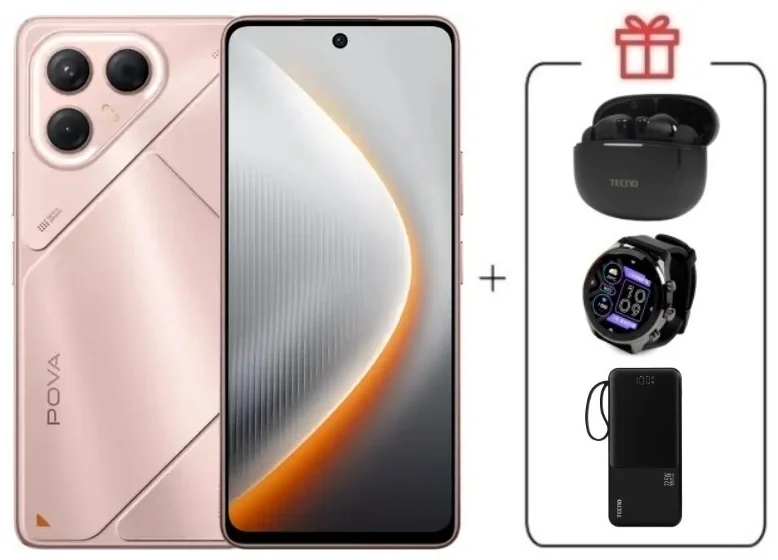 Смартфон Tecno Pova 7 5G 8/128Gb Stardust Pink + подарок купить,NaN