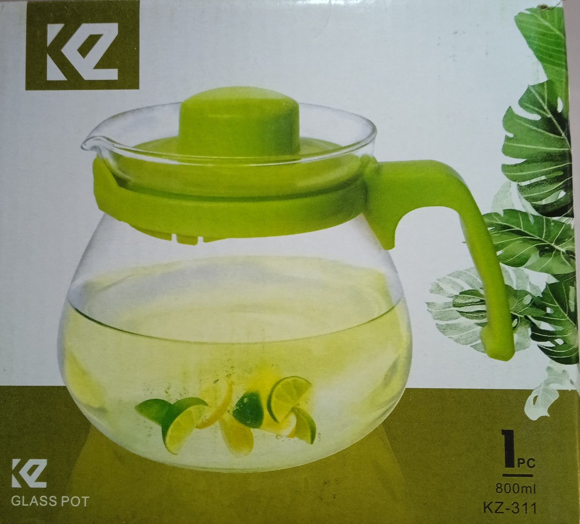 Чайник GLASS POT GLASS POT 0.8 л, пластик, стекло