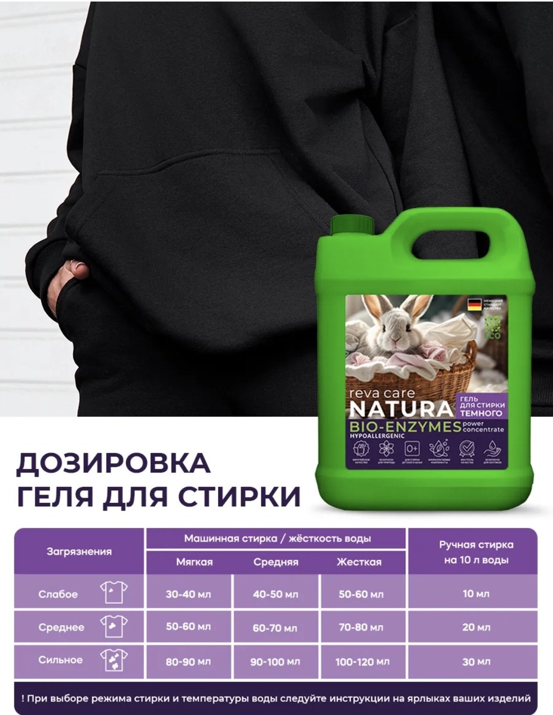 Reva Care NATURA BIO-ENZYMEZ Гель для стирки темного 5 л купить,NaN