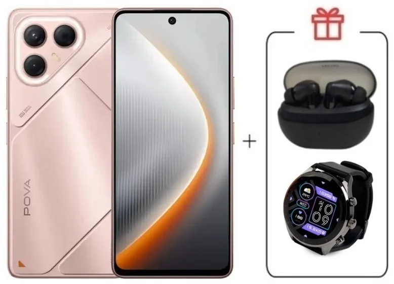 Смартфон Tecno Pova 7 5G 8/128Gb Stardust Pink + подарок купить,NaN