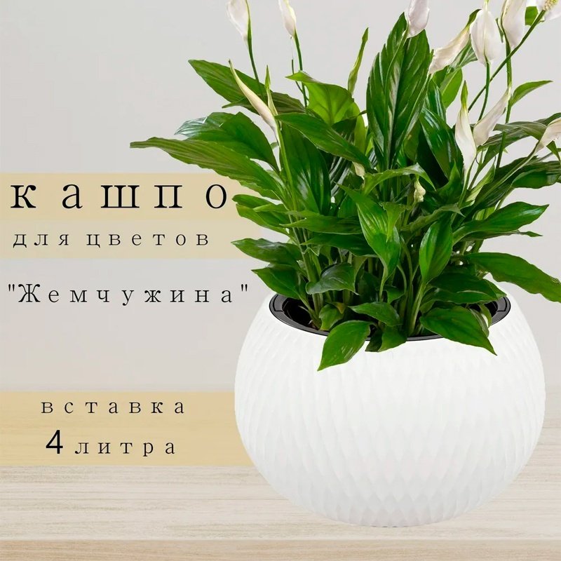 Кашпо для дома Альтернатива Жемчужина 4 л, пластик купить,NaN