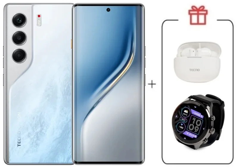  Смартфон Tecno Camon 40 Pro 8/256Gb Glacier White+подарок купить,NaN