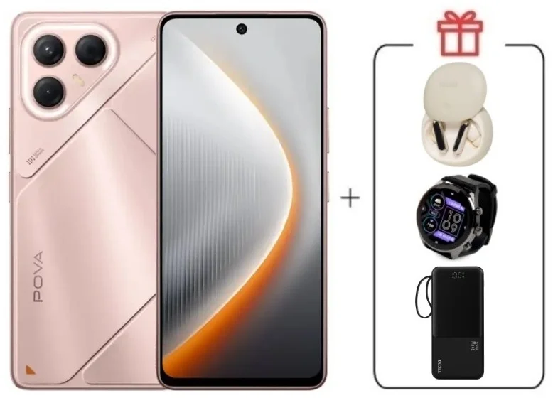 Смартфон Tecno Pova 7 5G 8/128Gb Stardust Pink + подарок купить,NaN