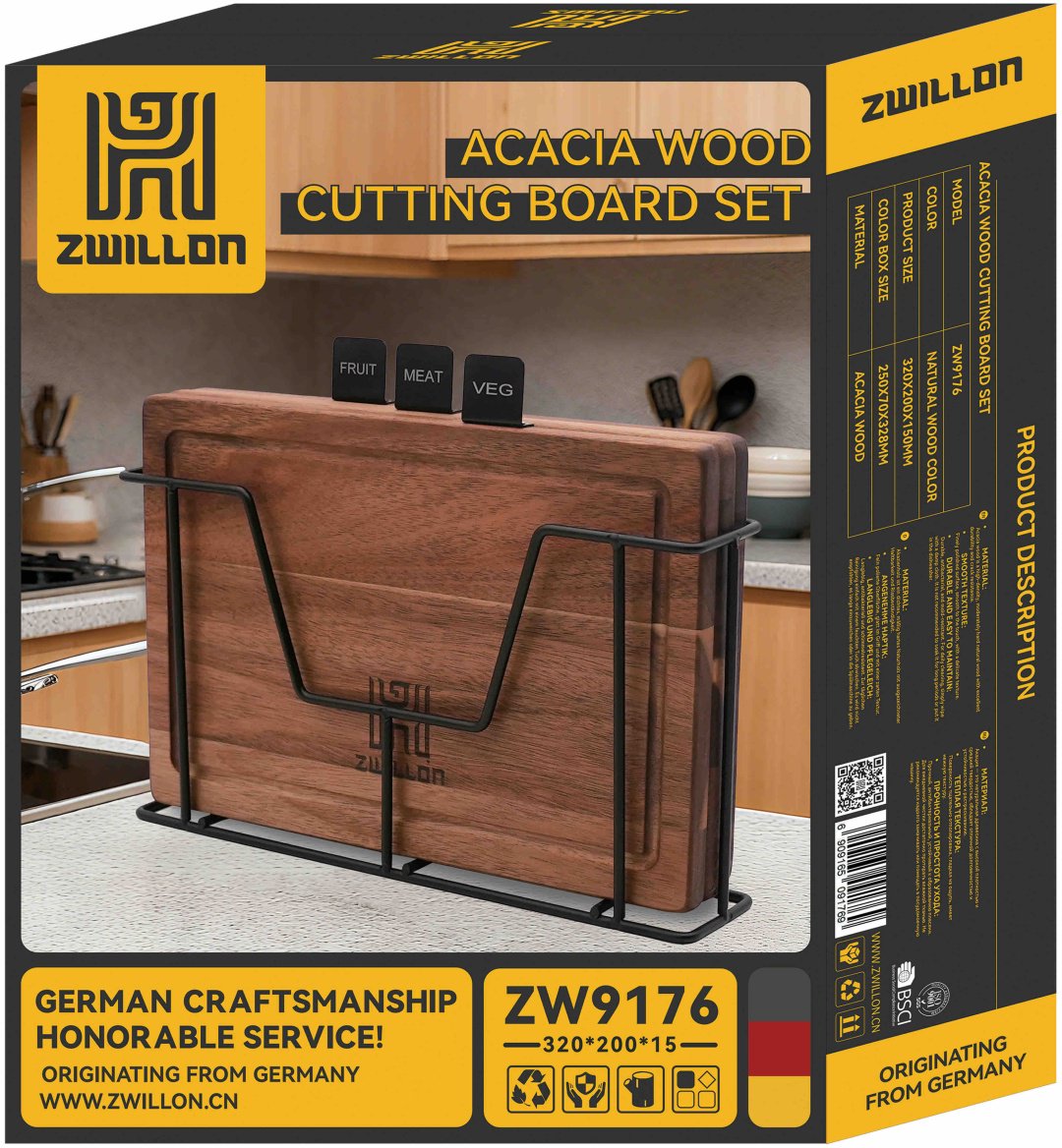 ZWILLON набор разделочных досок ZW9176 3 шт, дерево