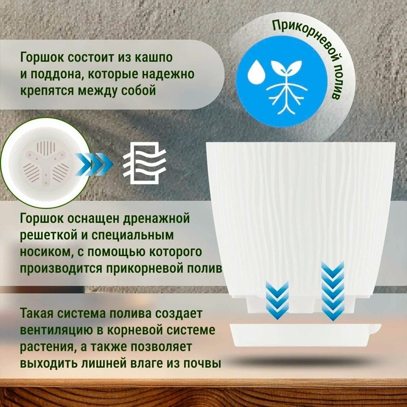 Горшок для дома Башпласт Флис 3 л, пластик купить,NaN