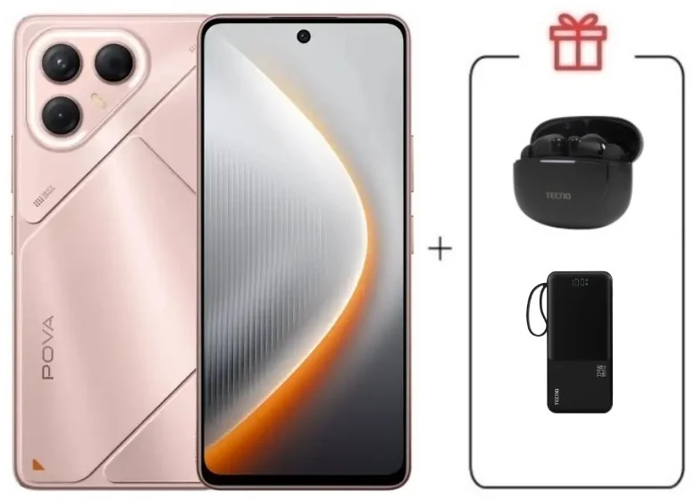 Смартфон Tecno Pova 7 5G 8/128Gb Stardust Pink + подарок купить,NaN