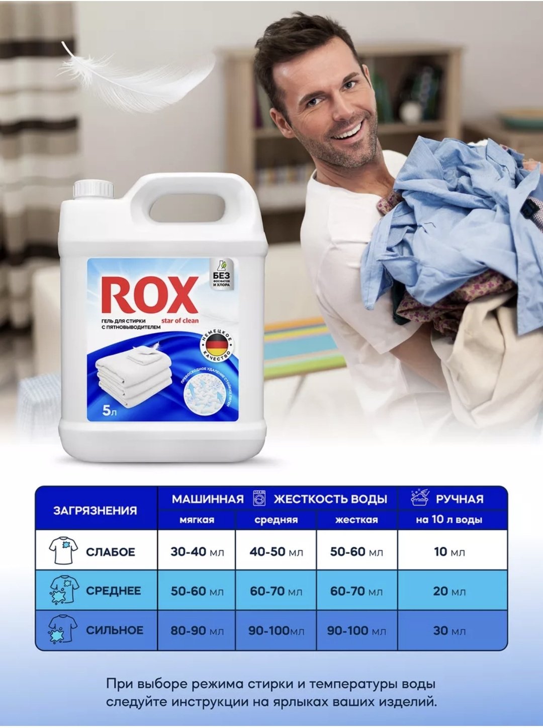 ROX star of clean с пятновыводителем Концентрат 5 л купить,NaN