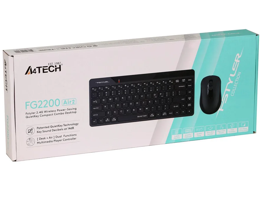 Клавиатура + мышь A4Tech Fstyler FG2200 Air2 Black  купить,10150