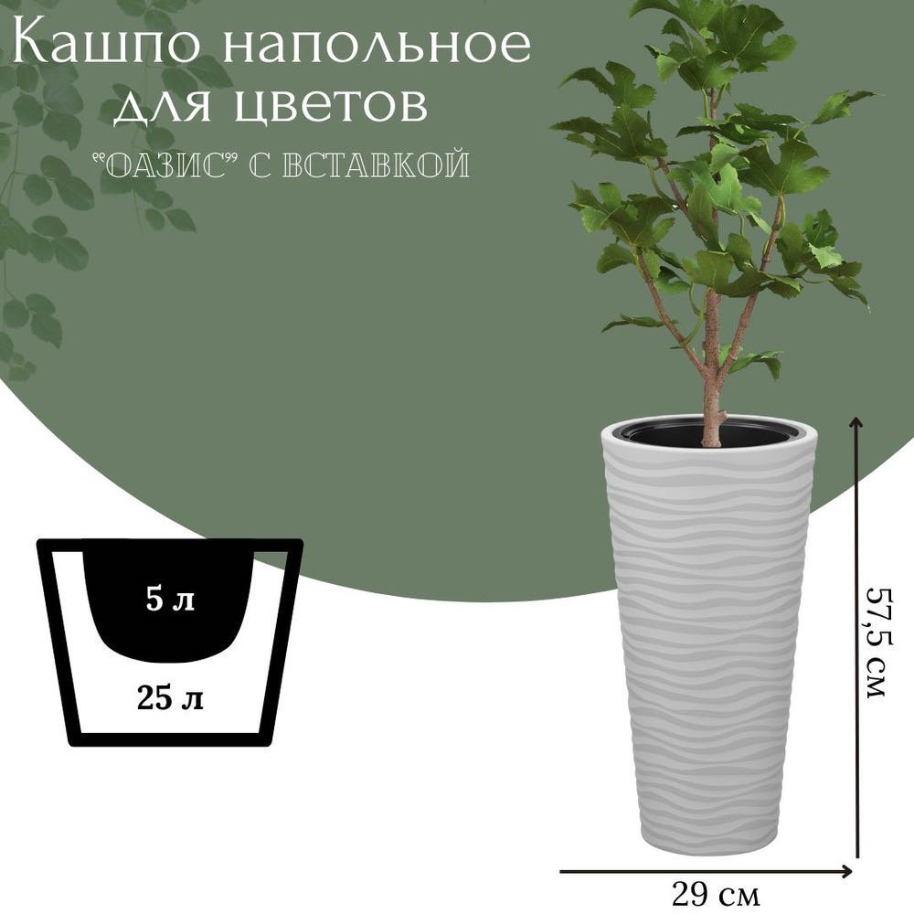 Горшок для дома, для улицы, для балкона Премиум 25 л, пластик купить,NaN