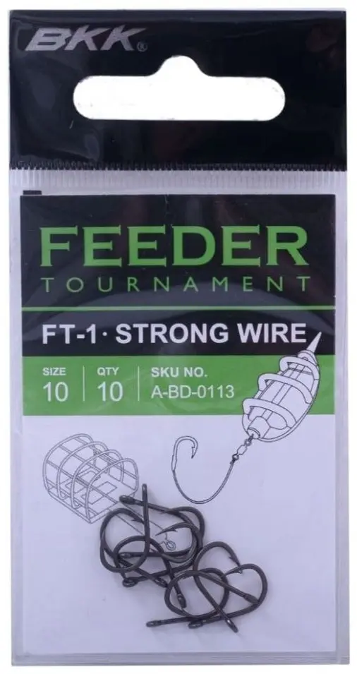 Крючок для рыбалки BKK Feeder Tournament, FT-1 Superslide №12, 10шт одинарный черный 10 шт купить,NaN