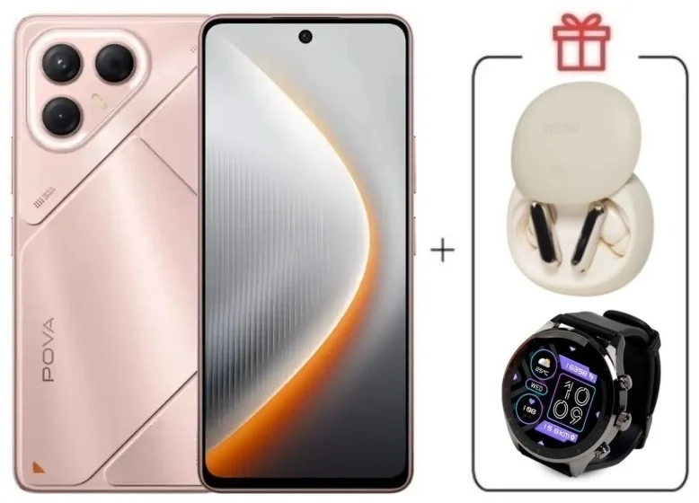 Смартфон Tecno Pova 7 5G 8/128Gb Stardust Pink + подарок купить,NaN