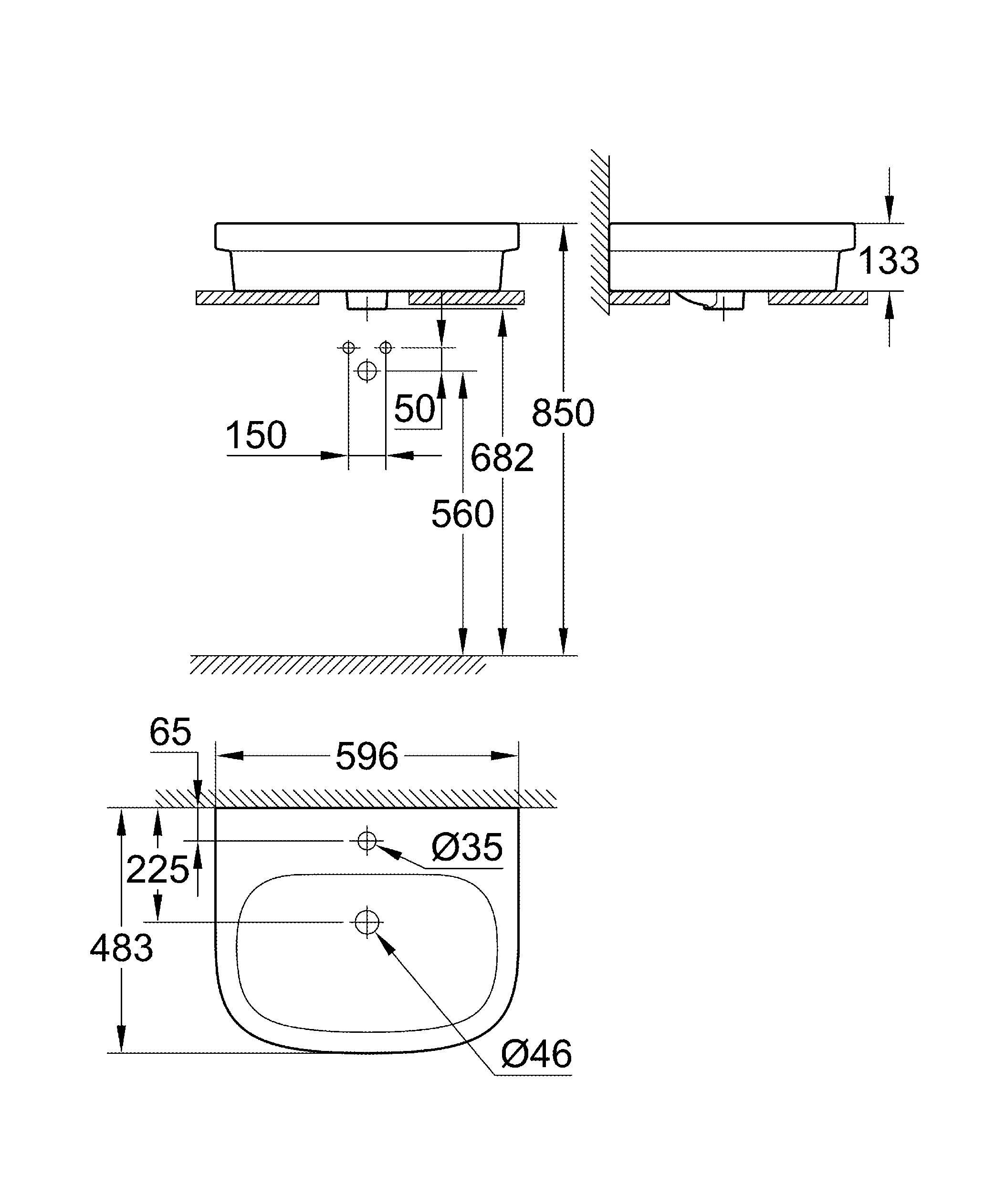Умывальник Grohe Euro Ceramic 39337000 белый - ForteMarket Умывальник Grohe Euro Ceramic 39337000 белый купить,0