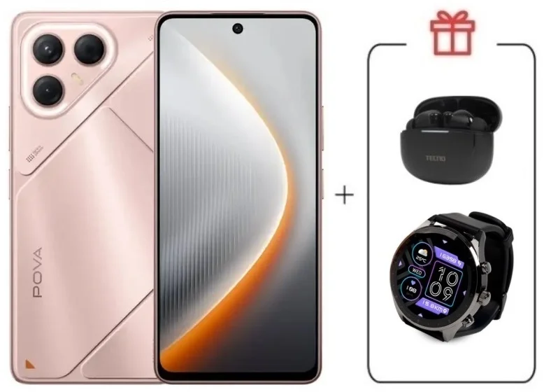 Смартфон Tecno Pova 7 5G 8/128Gb Stardust Pink + подарок купить,NaN