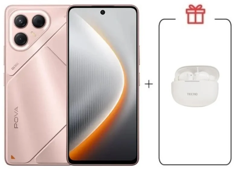 Смартфон Tecno Pova 7 5G 8/128Gb Stardust Pink + подарок купить,NaN