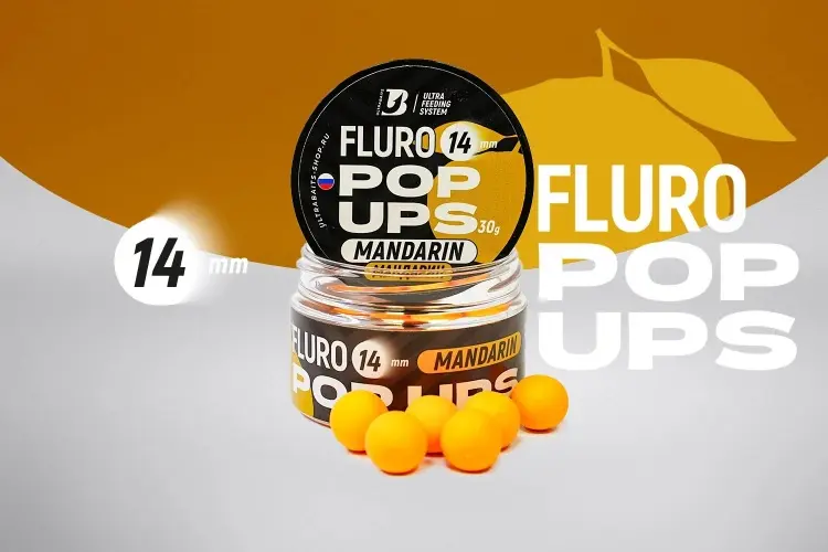 Прикормка ULTRABAITS FLURO POP UPS 14 мм Мандарин 0.03 кг купить,NaN