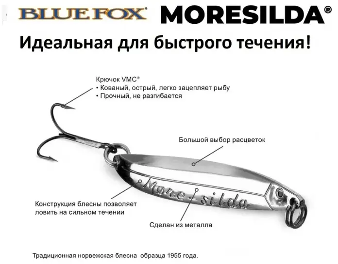 Блесна Blue Fox Moresilda Holographic MSH06H-05 1 шт 48 мм Silver Blue
