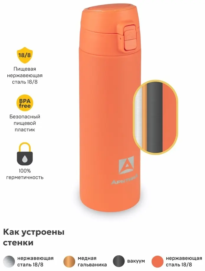 Классический термос Арктика 705-500 0.5 л розовый купить,NaN