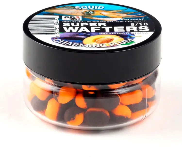 Прикормка GBS Baits Wafters Кальмар и Чарующая слива 0.066 кг купить,NaN