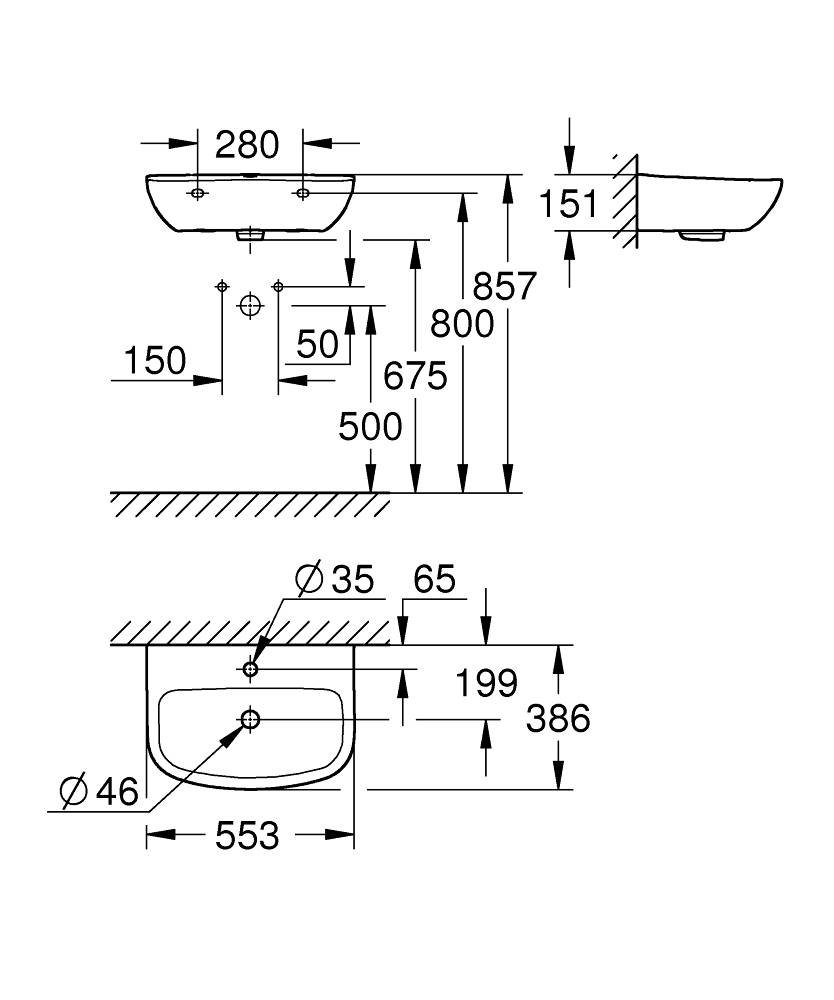 Умывальник Grohe Bau Ceramic 39440000 белый купить,0