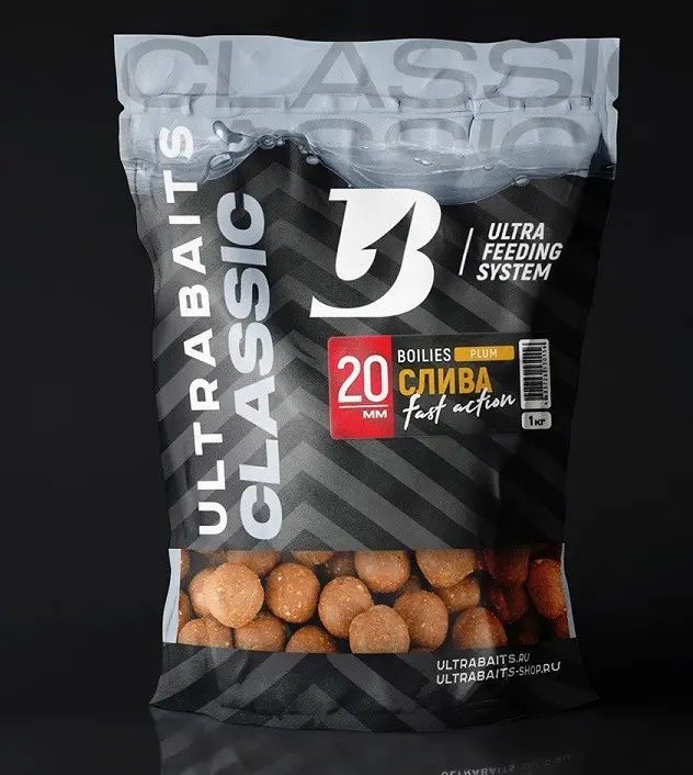 Прикормка ULTRABAITS Бойлы прикормочные 20мм пакет 1кг Слива Слива 1 кг купить,NaN