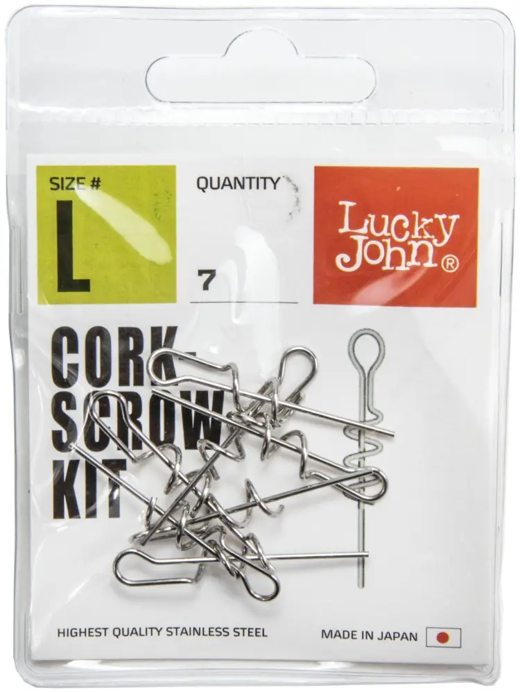 Булавки для крепления поводков Lucky John Спирали Pro Series CORKSCROW KIT L для крепл. силикон. приманок 7шт. LJP5120-L купить,NaN