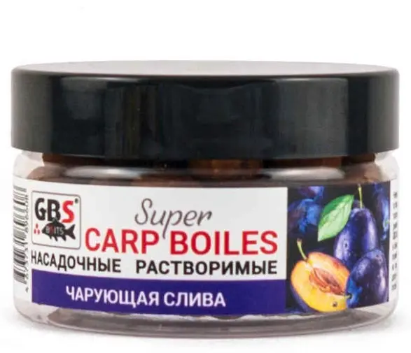 Прикормка GBS Baits Бойлы насадочные растворимые 16мм Чарующая слива 0.1 кг купить,NaN