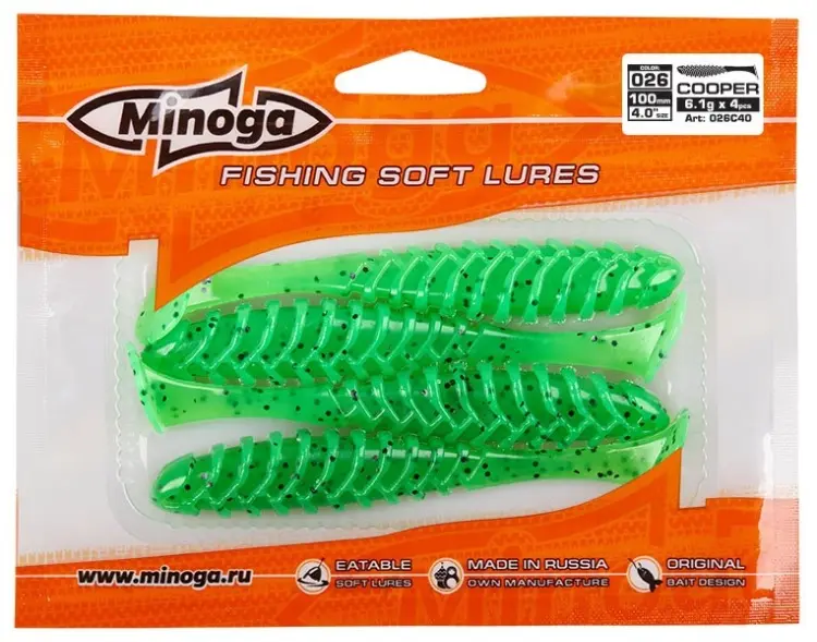 Мягкая приманка Minoga Cooper 4,0 4 шт 100 мм 026 купить,NaN