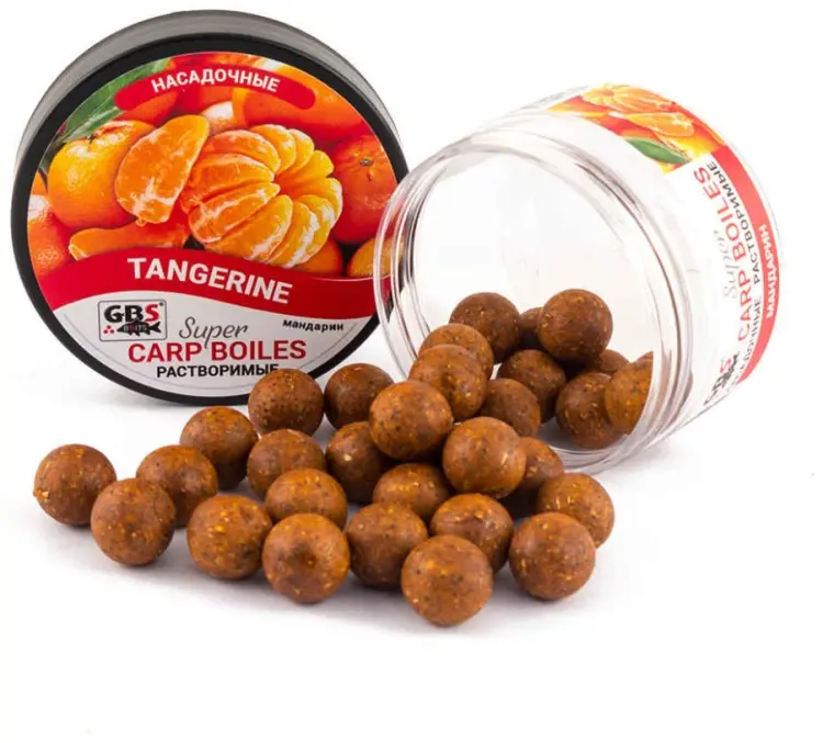 Прикормка GBS Baits Бойлы насадочные растворимые 16мм Мандарин 0.1 кг купить,NaN