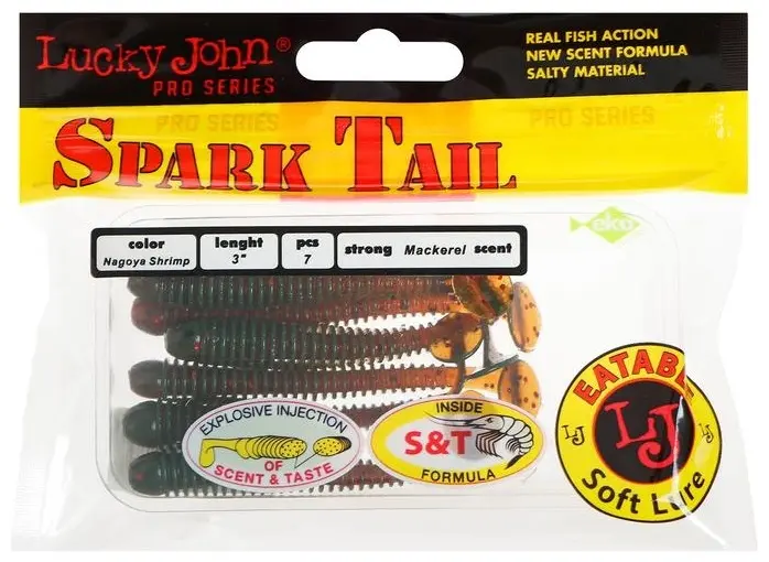 Мягкая приманка Lucky John Pro Series Spark Tail 140167 7 шт купить,NaN