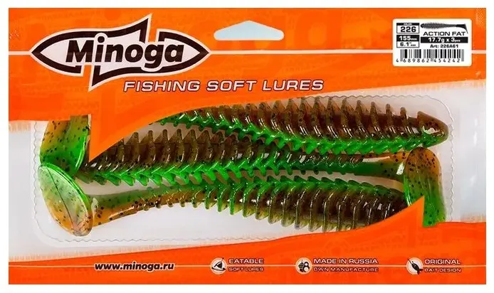 Мягкая приманка Minoga Action Fat 6,1 3 шт 155 мм 226 купить,NaN