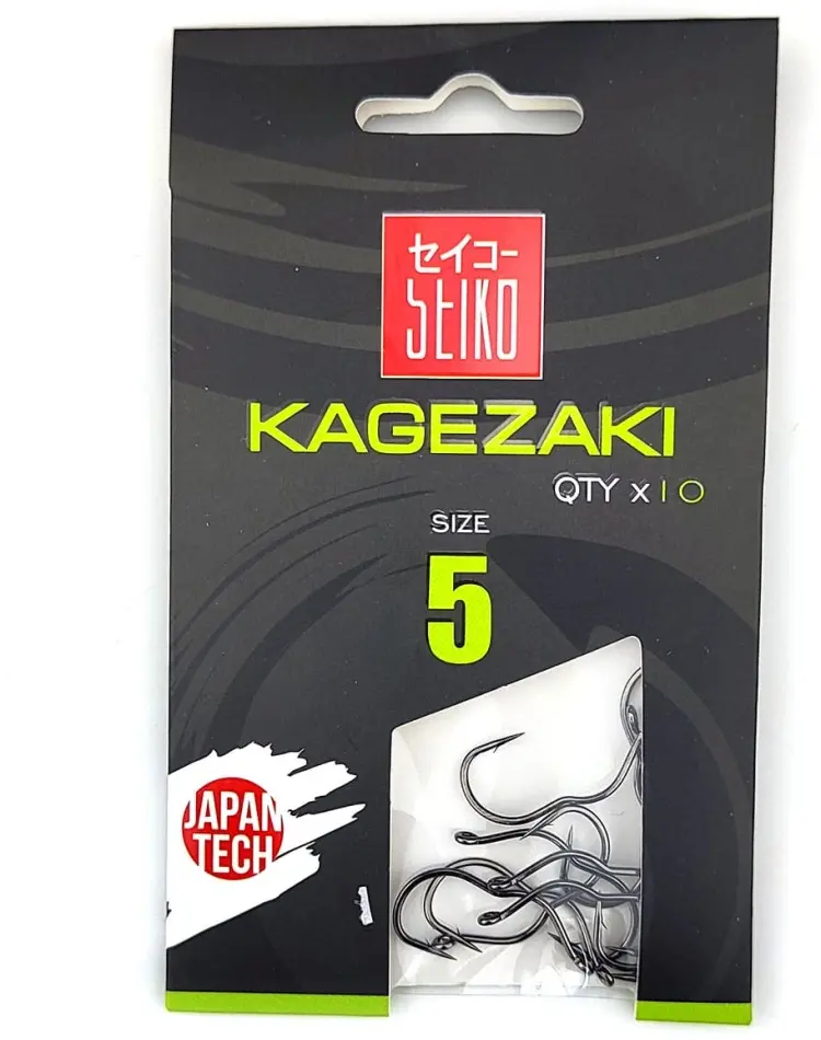 Крючок для рыбалки Seiko самоподсекающие Kagezaki одинарный черный 10 шт купить,NaN