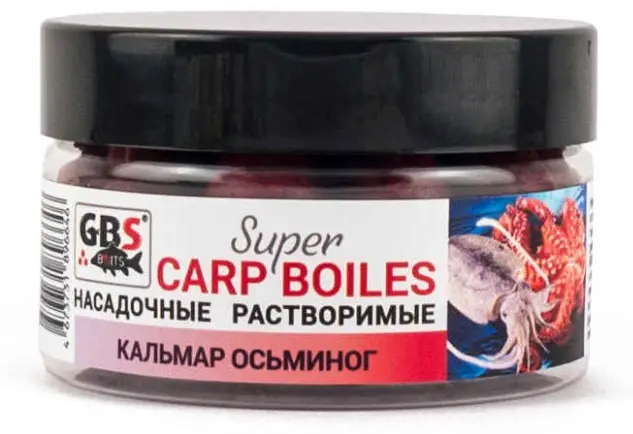 Прикормка GBS Baits Бойлы насадочные растворимые 16мм Кальмар-Осьминог 0.1 кг купить,NaN