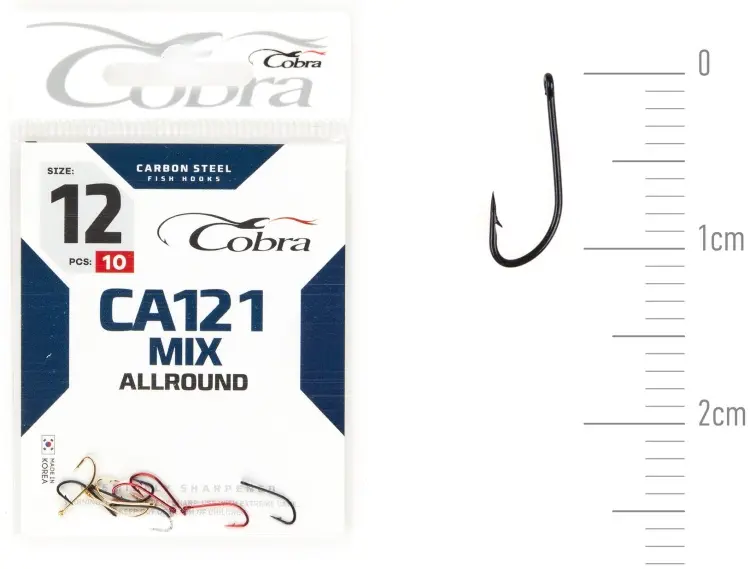 Крючок для рыбалки Cobra CA121MIX-012 одинарный черный 10 шт купить,NaN