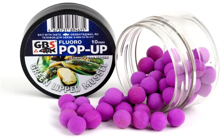 Прикормка GBS Baits GBS-POP-UP-10-0.4-GR-M Зеленогубая мидия 0.04 кг купить,NaN