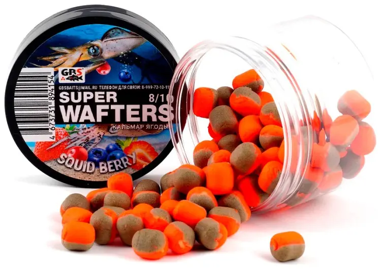 Прикормка GBS Baits Wafters Кальмар Ягоды 0.066 кг купить,NaN