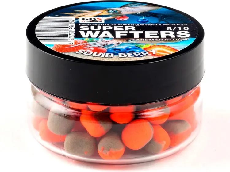 Прикормка GBS Baits Wafters Кальмар Ягоды 0.066 кг купить,NaN