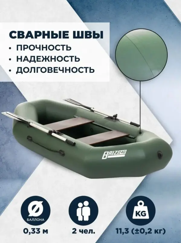 Надувная лодка ТОНАР Бриз 240 зеленый купить,160000