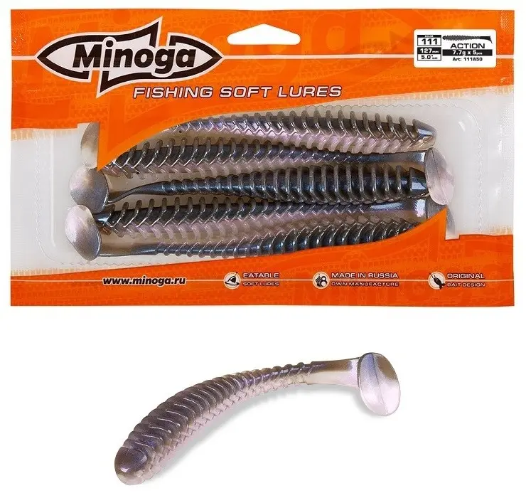 Мягкая приманка Minoga Приманка Action 5,0 (5шт) цвет 111 5 шт мультиколор купить,NaN